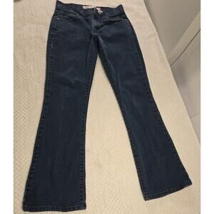 Levis Nouveau 516 Boot Cut Jeans Womens 6 Short Dark Wash Stretch Denim #096